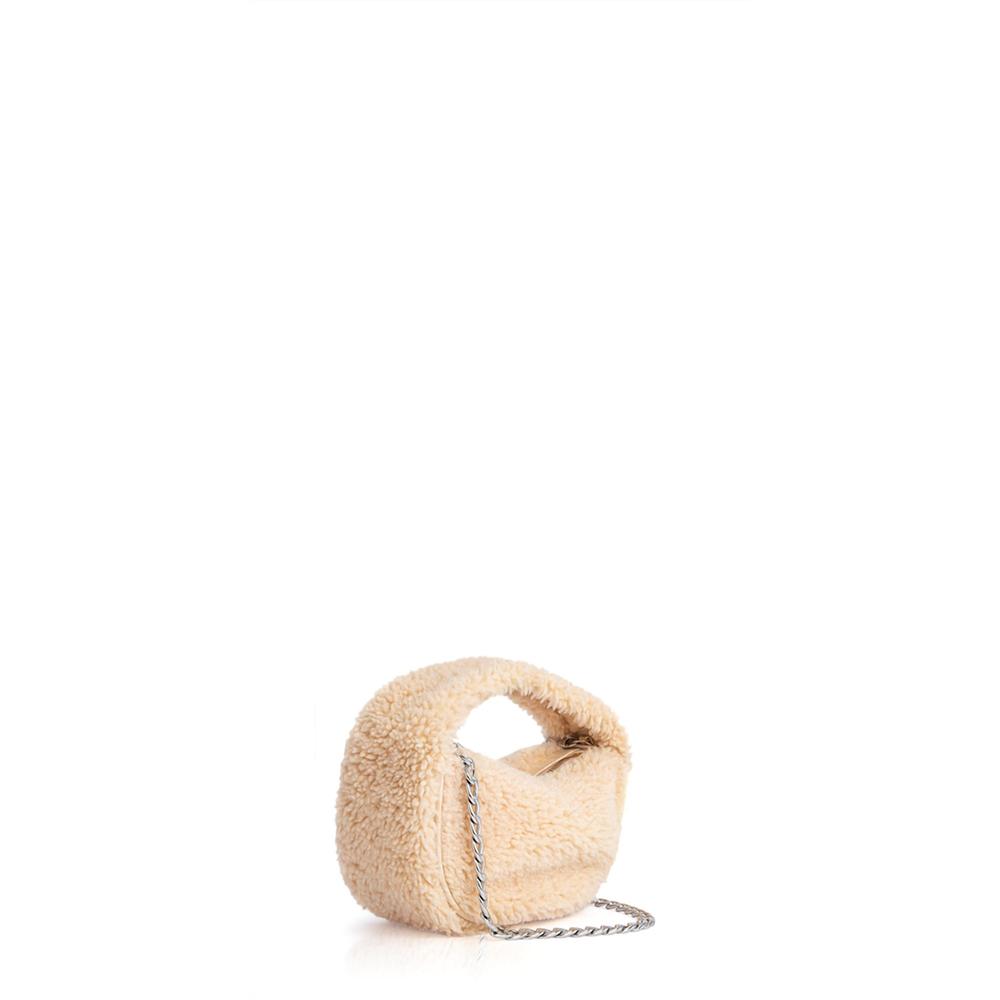 NEW BY FAR baby cush bag in sable shearling - Picture 3 of 5